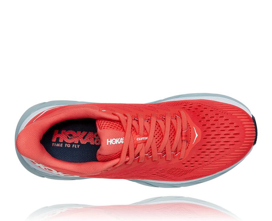 Hoka One One Hardloopschoenen Dames - Clifton 7 - Rood/Wit - RQ9204578